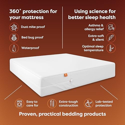 Hospitology Mattress Encasement - California King 12 Depth Zippered Waterproof Stretchable