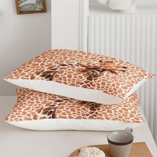 QOOMO Cartoon Giraffe Comforter Set for Kids