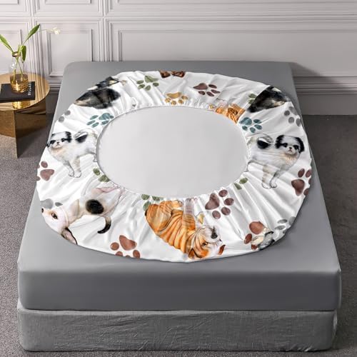 Cute Cartoon Dog Print Bedding Set 4Pcs Twin