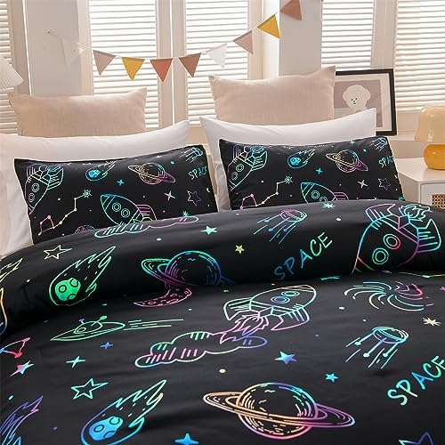 Aimuan Rocket Print Comforter Set for Kids