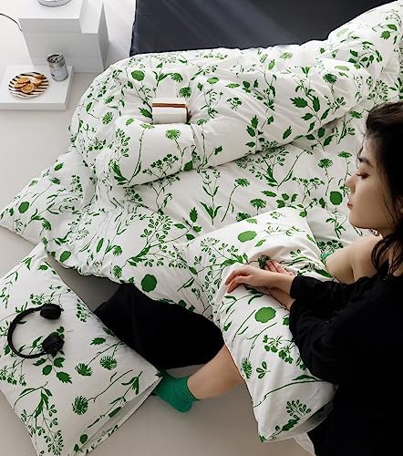 KAREVER Twin Comforter Set with Floral Design