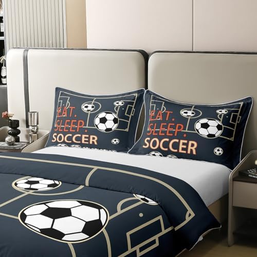 Feelyou Soccer Duvet Cover Set Twin No Comforter 1