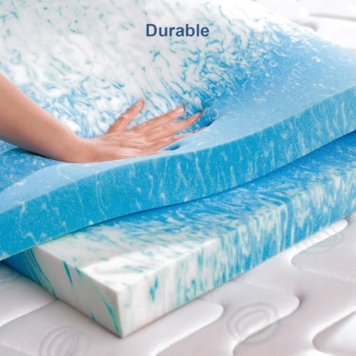 Bynex 3 Inch Twin Memory Foam Mattress Topper with Cooling Gel 1