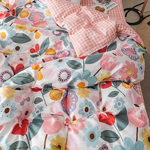 CottonLife Floral Duvet Cover Twin 3 pcs Set