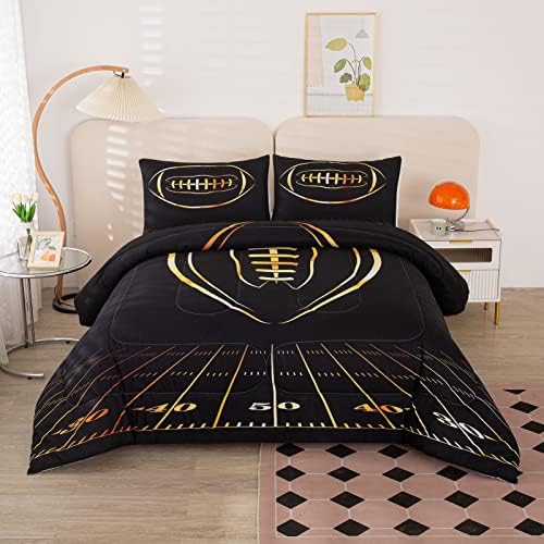 MWMWMW Football Comforter Set for Boys