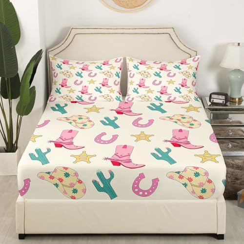 Feelyou Western Cowboy Bed Sheet Set for Kids