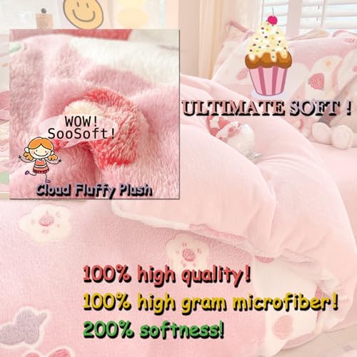 MorroMorn Pink Duvet Cover Set for Girls Kids