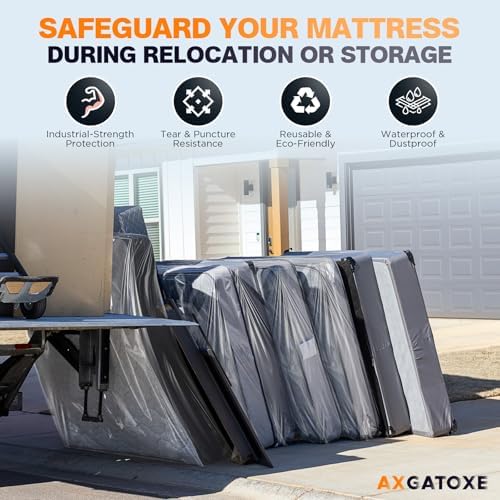 Axgatoxe Plastic Mattress Bag for Moving - King Size 4MIL