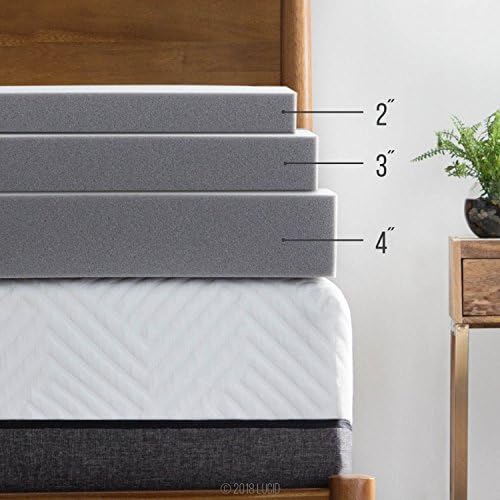 Lucid 4 Inch Ventilated Bamboo Charcoal Mattress Topper - Queen