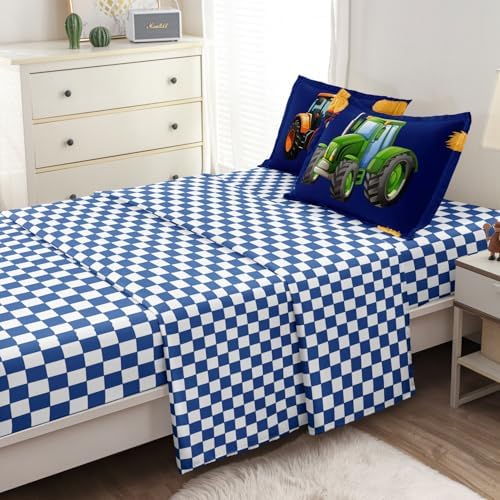 Leaflin Tractor Bedding Set for Kids - 5 Piece Twin