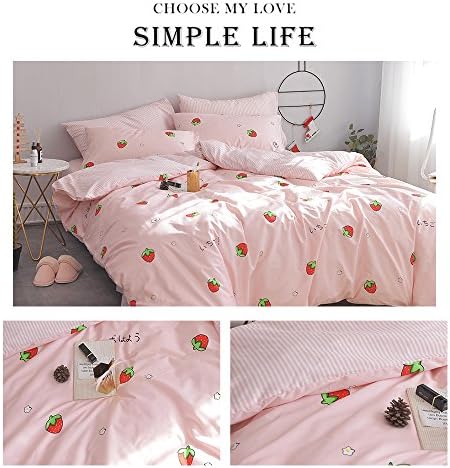 AOJIM Pink Kids Duvet Cover Set Twin XL 3pcs