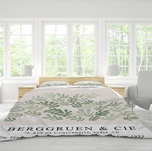 HOBBOY Green Plant Pattern Duvet Cover Set 3 Piece Twin XL