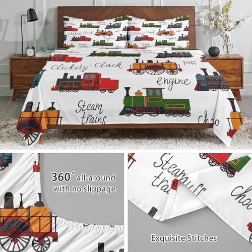 WeCozy Queen 4 Pcs Fitted Sheet Set with 14 Deep Pocket