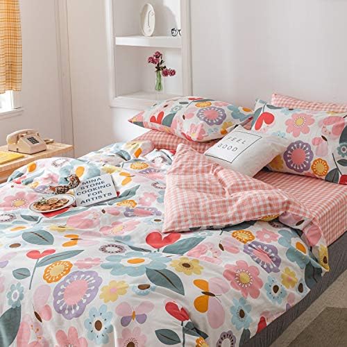 CottonLife Floral Duvet Cover Twin 3 pcs Set