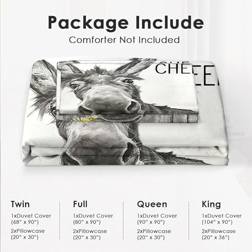 Funny Donkey Duvet Cover Set with Pillowcases