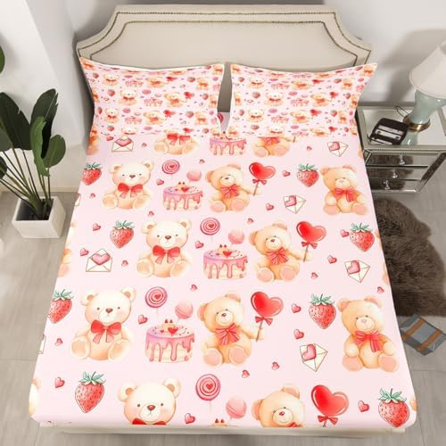 Feelyou Teddy Bear Sheet Set Twin Size Ultra Soft