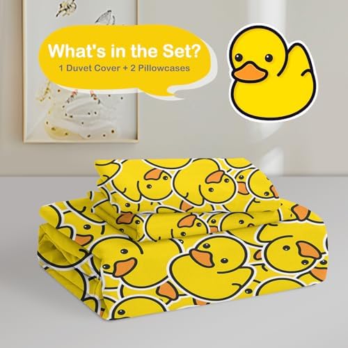 ARIGHTEX Yellow Duvet Cover Set for Kids - Queen Size