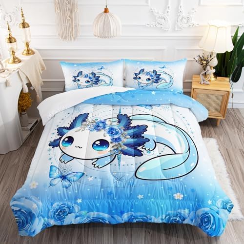AILONEN Axolotl Kids Comforter Set Twin