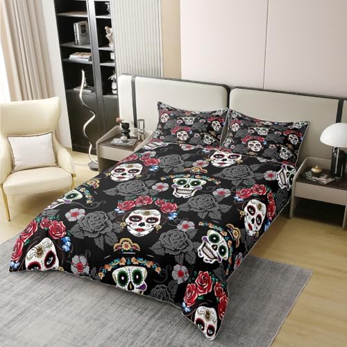 Castle Fairy Sugar Skull Duvet Set Queen Size 3 Pcs 1