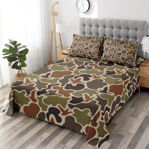 Zzzboro 3 Pcs Fitted Sheet Set Twin Size Camouflage