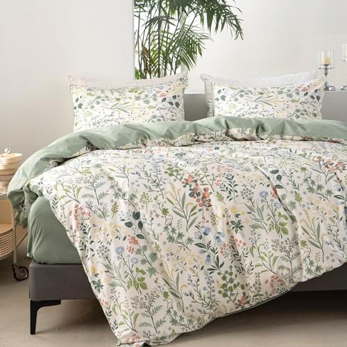 BUPIRD Floral Twin Duvet Cover Set 3 Pieces