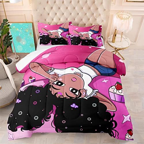 Black Girl Comforter Set 2 Piece Twin Size with Pillowcase