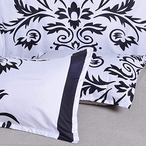 Feelyou Queen Duvet Cover Set Black White Zipper 3 Pc