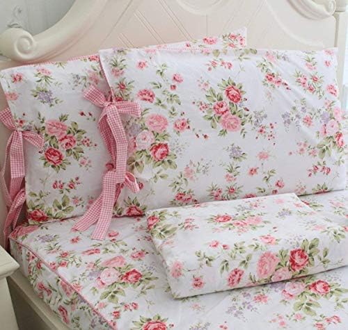 FADFAY Shabby Rose Duvet Cover Set Twin XL 5Pcs 1