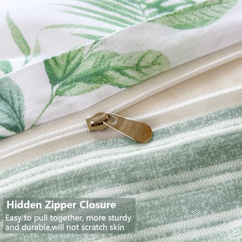 Jolusere Green Floral Queen Duvet Cover Set