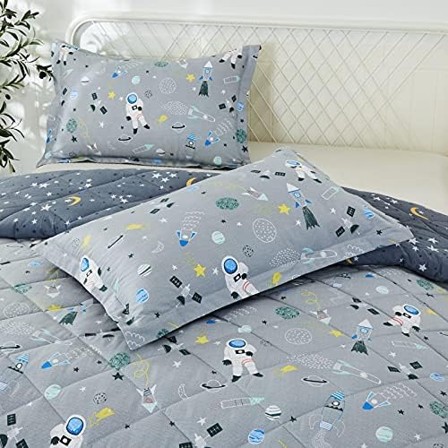 Brandream Kids Space Bedding Set 3-Piece Cotton Comforter Set