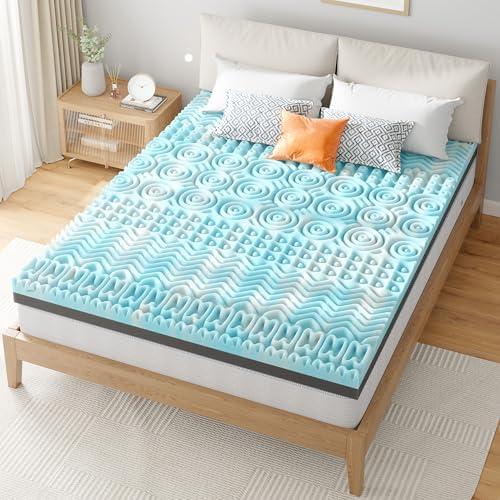 EnHomee 4 Inch Mattress Topper with 7-Zone Cooling Gel