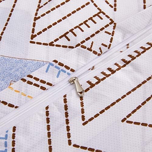 GETIANN Soft White Geometry Duvet Cover Set Twin