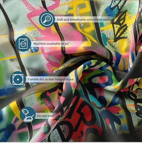 HOBBOY Graffiti Stained Glass Duvet Cover Set 3 Pieces