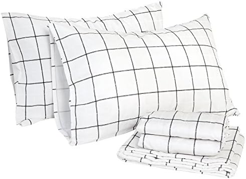 FADFAY Grid Duvet Cover Set 3 Pieces Twin XL Size