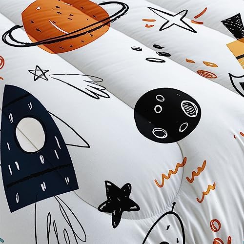 Space Universe Rocket Comforter Set Kids 3Pcs