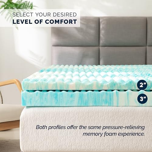 Elegant Comfort 3 Inch Memory Foam Mattress Topper - Blue Swirl