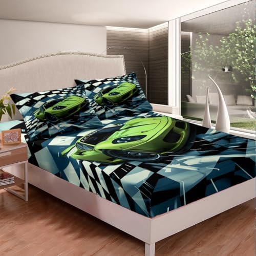 Feelyou Race Car Fitted Sheet Set Twin Size