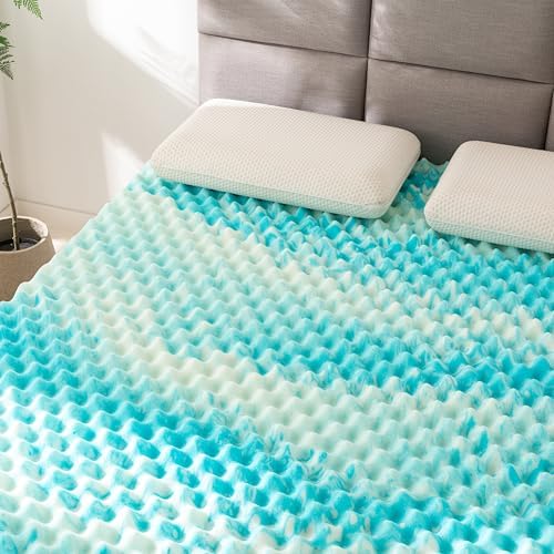Elegant Comfort 3 Inch Memory Foam Mattress Topper - Blue Swirl