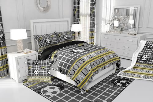 Erosebridal Football Comforter Set King Size Grey Yellow