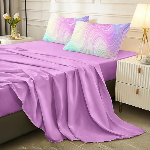 Helloosuu Pink Twin Bedding Set 7PCS Kids Comforter
