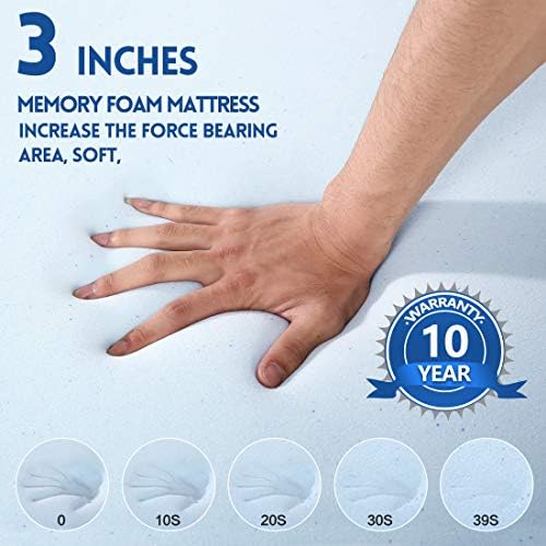 EDILLY 3 Inch Cooling Gel Memory Foam Mattress Topper Twin XL 1
