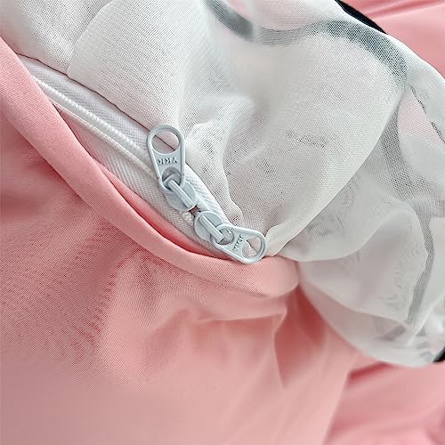 IHOUSTRIY Pink Duvet Cover Set Twin with Bowtie