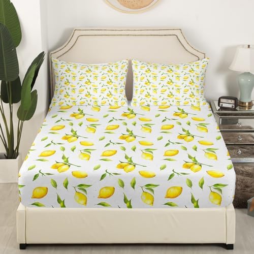 Feelyou Lemon Print Bed Sheet Set for Kids
