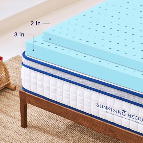 SR Red Sunrising 3 Inch Memory Foam Mattress Topper