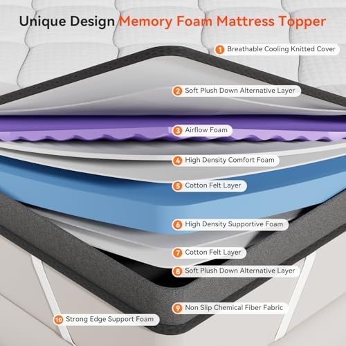 ELEMUSE 3 Inch Twin XL Mattress Topper with Cooling Pillowtop