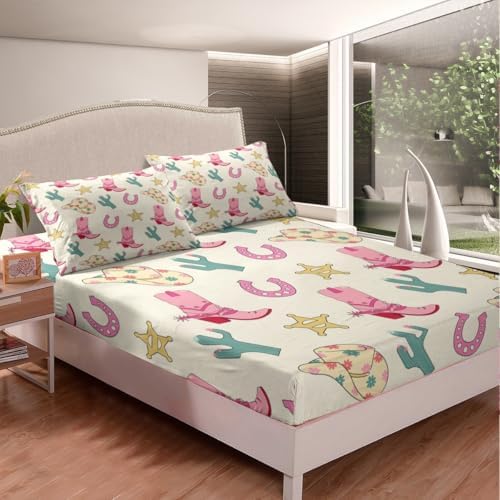 Feelyou Western Cowboy Bed Sheet Set for Kids