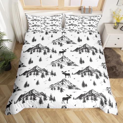 Jejeloiu Cute Deer Duvet Cover Set 3Pcs