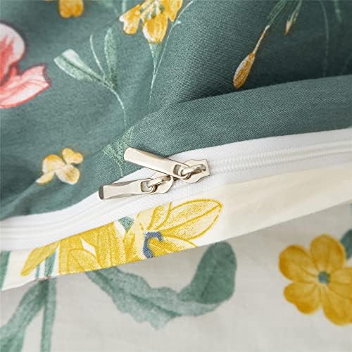 PinkMemory Floral Duvet Cover Queen Set with Pillowcases