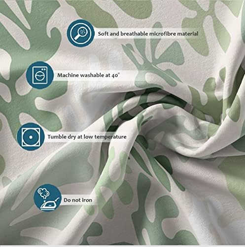 HOBBOY Green Plant Pattern Duvet Cover Set 3 Piece Twin XL
