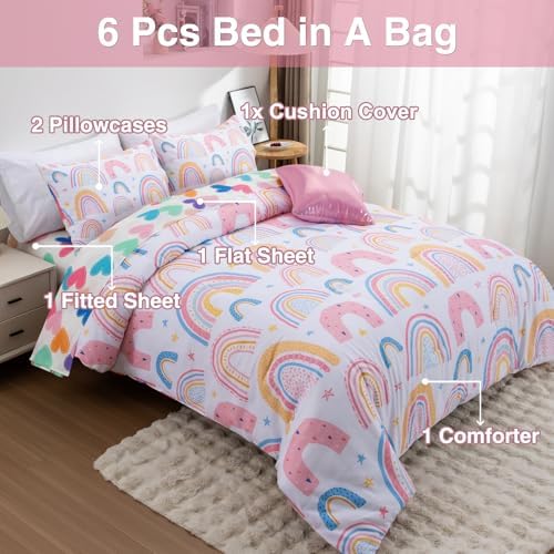 A Nice Night Cartoon Rainbow Comforter Set 6Pcs Twin 1